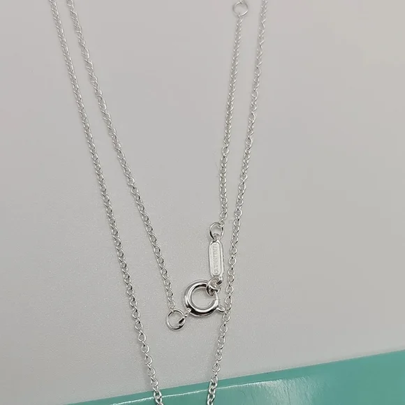 Tiffany & Co. Return to Tiffany Blue Splash Heart Tag Charm Necklace Authentic! - Picture 7 of 11